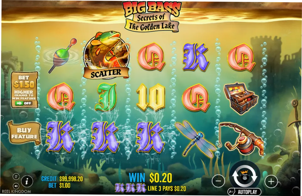 Big Bass Secrets of the Golden Lake Win Screen